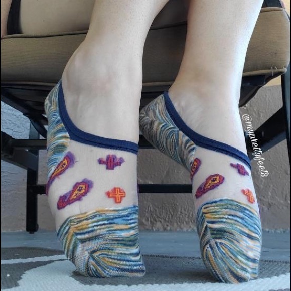 Blue No Show Sheer Socks - Picture 1 of 5